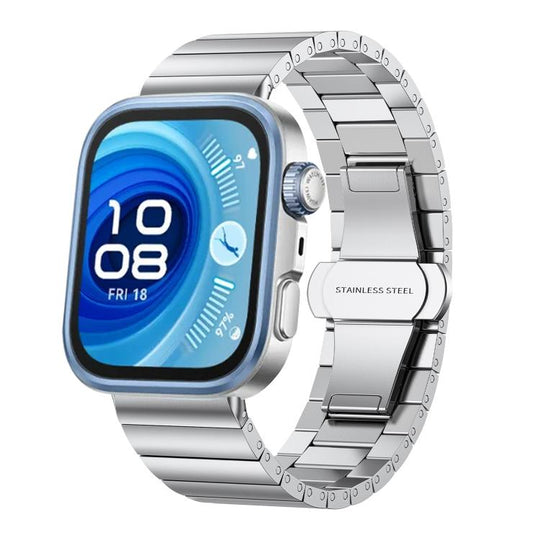 For Huawei Watch Fit 5 / 5 Pro / 4 / 4 Pro Bamboo Stainless Steel Watch Band(Silver)