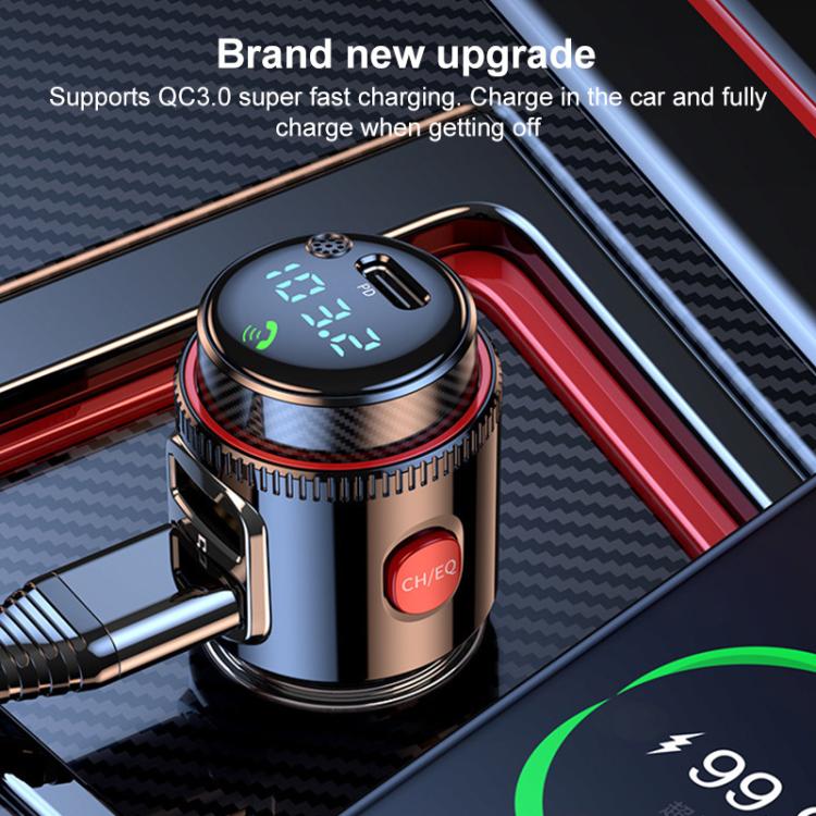 T23 Car FM Transmitter Bluetooth Player Fast Charging(Black) - Bluetooth Car Kits by buy2fix | Online Shopping UK | buy2fix