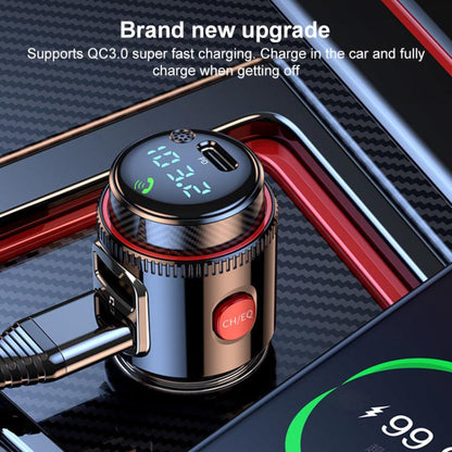 T23 Car FM Transmitter Bluetooth Player Fast Charging(Black) - Bluetooth Car Kits by buy2fix | Online Shopping UK | buy2fix