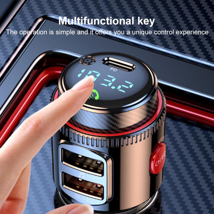 T23 Car FM Transmitter Bluetooth Player Fast Charging(Black) - Bluetooth Car Kits by buy2fix | Online Shopping UK | buy2fix