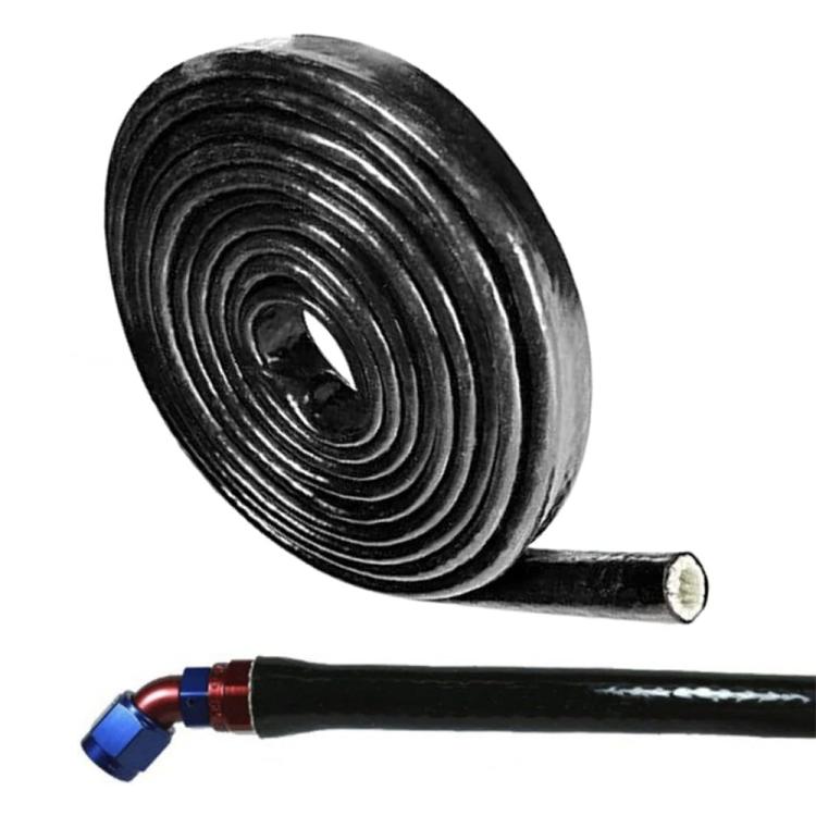 Silicone Fiberglass Fireproof Heat Shield Protective Sleeve Car Line Insulation Protection Cover, 1m Length, Diameter:16mm(Black) - Others by buy2fix | Online Shopping UK | buy2fix