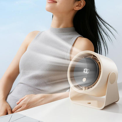 FS-22 Digital Display 100-speed Desktop Air Circulation Electric Fan(Beige) - Electric Fans by buy2fix | Online Shopping UK | buy2fix