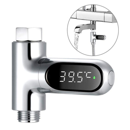 BD-LS-01 Second Generation LED Digital Display Shower Water Thermometer(Plating)
