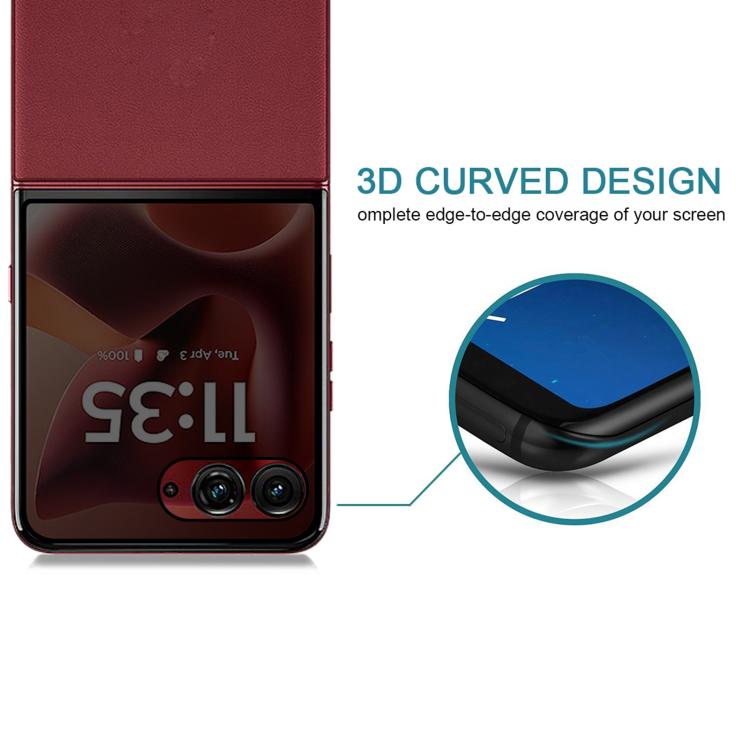 For Motorola Razr 60 Ultra 3D Hot Bending Edge Glue Anti-spy Privacy Curved Tempered Glass Film - Motorola Tempered Glass by buy2fix | Online Shopping UK | buy2fix