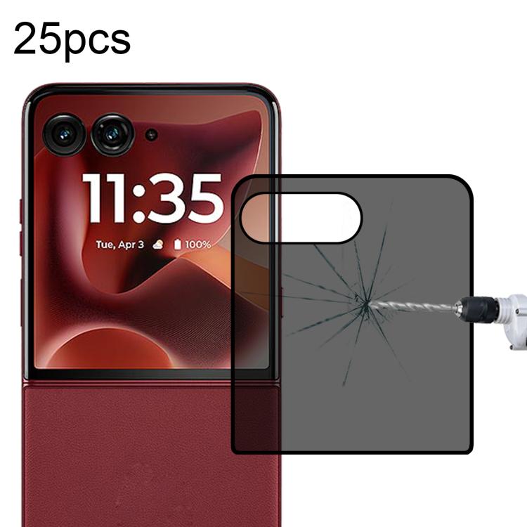 For Motorola Razr 60 Ultra 25pcs 3D Hot Bending Edge Glue Anti-spy Privacy Curved Tempered Glass Film - Motorola Tempered Glass by buy2fix | Online Shopping UK | buy2fix