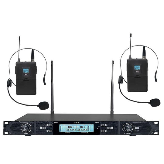 U-620 Professional 1 to 2 Waistpack Wireless Headset Microphone System(Black)