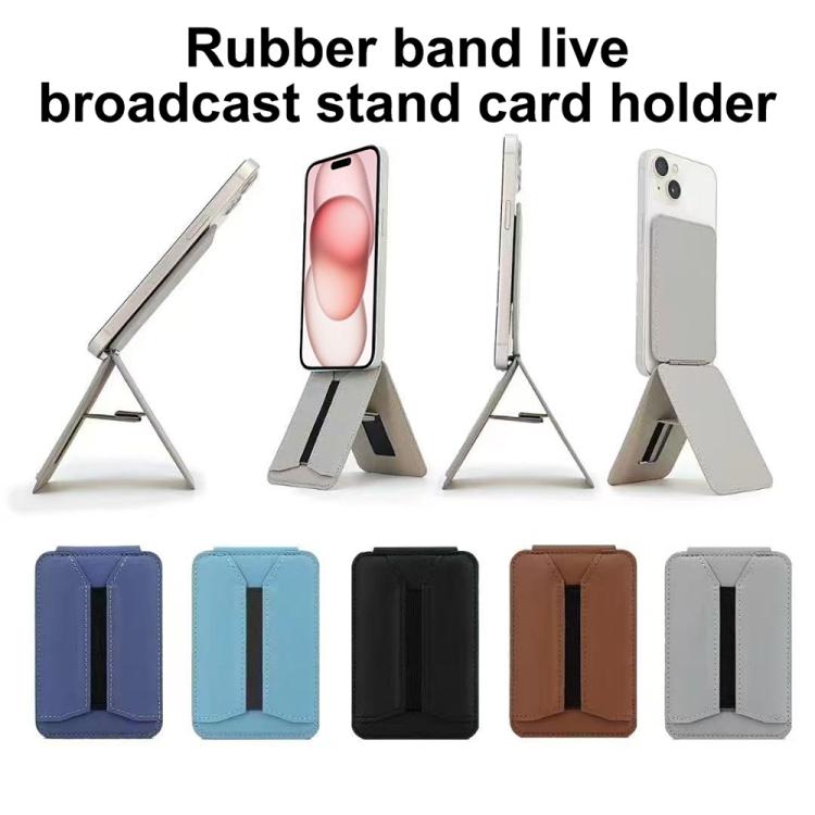 MagSafe Live Broadcast Phone Bracket Card Holder with Elastic Band(Blue) - Stand by buy2fix | Online Shopping UK | buy2fix
