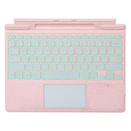 For MicroSoft Surface Pro 9 / 10 / 11 / 12 Single Color Backlight Tablet Bluetooth Keyboard with Touch Pad(Pink)