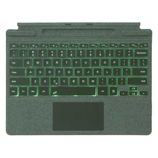 For MicroSoft Surface Pro 9 / 10 / 11 / 12 Single Color Backlight Tablet Bluetooth Keyboard with Touch Pad(Green)