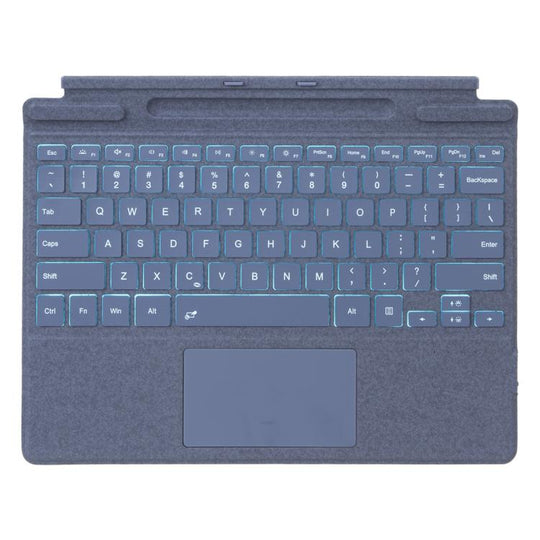 For MicroSoft Surface Pro 9 / 10 / 11 / 12 Single Color Backlight Tablet Bluetooth Keyboard with Touch Pad(Blue)