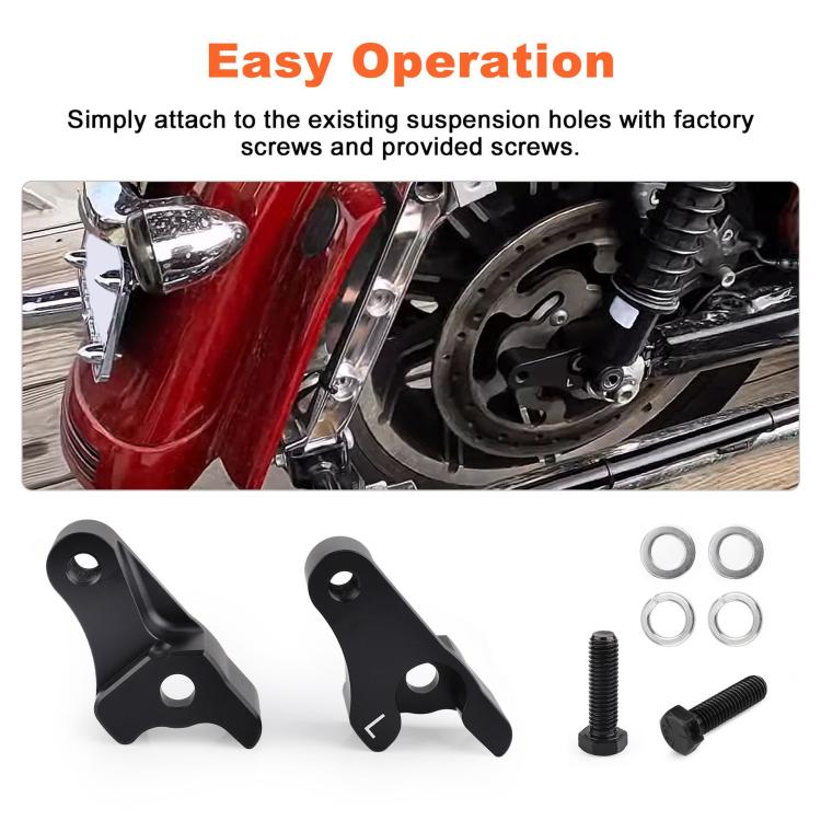 Motorcycle 2 inch Rear Slam Shock Lowering Blocks Kits for Harley 2002-2022(Red) - Engines & Engine Parts by buy2fix | Online Shopping UK | buy2fix