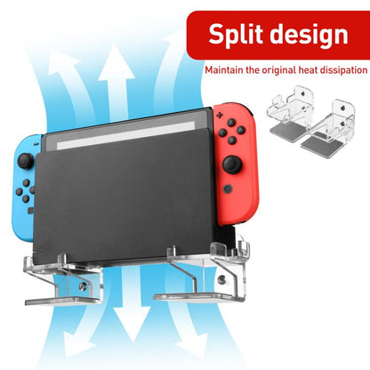 For Nintendo Switch 1 / 2 Acrylic Wall Split Symmetrical Storage Bracket(Transparent) - Holder by buy2fix | Online Shopping UK | buy2fix