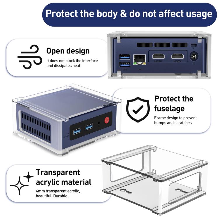 For Beelink S12 Pro Mini PC Desktop Upright Stand(Transparent) - MINI PC Accessories & Gadgets by buy2fix | Online Shopping UK | buy2fix