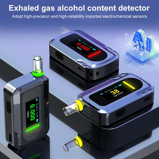 D2000 HD IPS Screen Portable Blow-Type High-Precision Alcohol Content Tester(Black) - Breath Alcohol Tester by buy2fix | Online Shopping UK | buy2fix