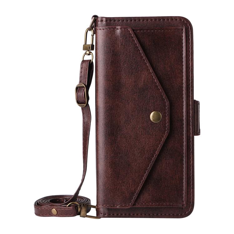 For iPhone Air Multi-card Slots Crossbody Cowhide Leather Phone Case(Brown) - iPhone Air Cases by buy2fix | Online Shopping UK | buy2fix
