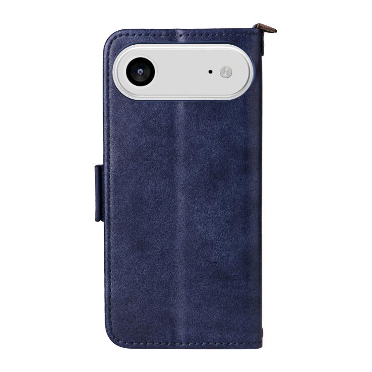 For iPhone Air Multi-card Slots Crossbody Cowhide Leather Phone Case(Blue) - iPhone Air Cases by buy2fix | Online Shopping UK | buy2fix