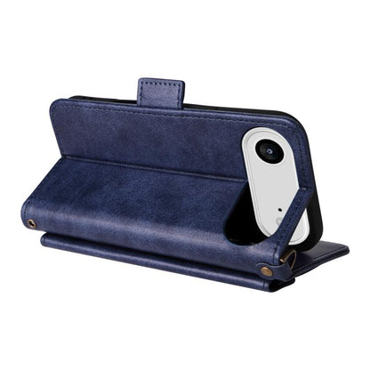 For iPhone Air Multi-card Slots Crossbody Cowhide Leather Phone Case(Blue) - iPhone Air Cases by buy2fix | Online Shopping UK | buy2fix