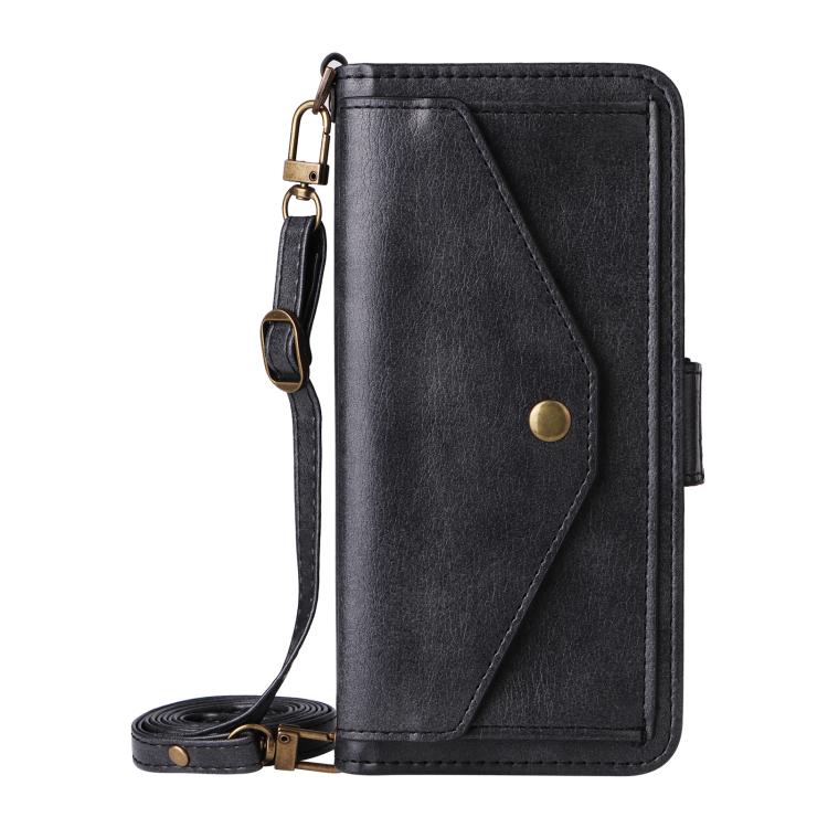 For iPhone Air Multi-card Slots Crossbody Cowhide Leather Phone Case(Black) - iPhone Air Cases by buy2fix | Online Shopping UK | buy2fix