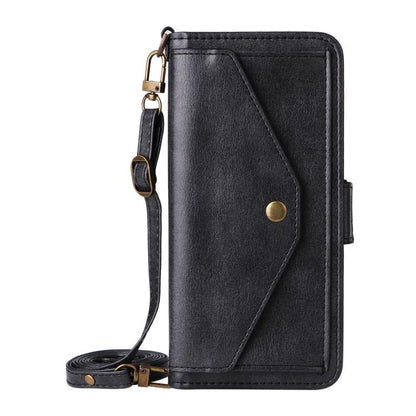 For iPhone Air Multi-card Slots Crossbody Cowhide Leather Phone Case(Black) - iPhone Air Cases by buy2fix | Online Shopping UK | buy2fix