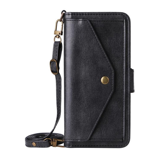 For iPhone Air Multi-card Slots Crossbody Cowhide Leather Phone Case(Black) - iPhone Air Cases by buy2fix | Online Shopping UK | buy2fix