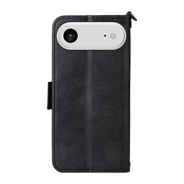 For iPhone Air Multi-card Slots Crossbody Cowhide Leather Phone Case(Black) - iPhone Air Cases by buy2fix | Online Shopping UK | buy2fix
