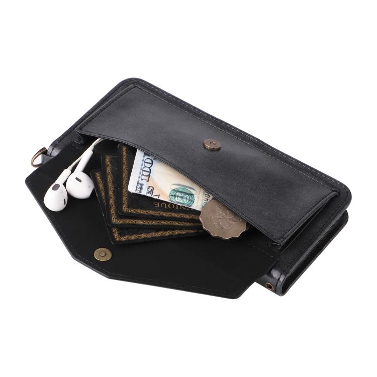 For iPhone Air Multi-card Slots Crossbody Cowhide Leather Phone Case(Black) - iPhone Air Cases by buy2fix | Online Shopping UK | buy2fix