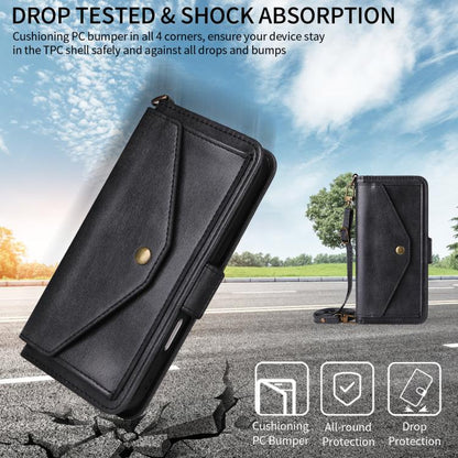 For iPhone Air Multi-card Slots Crossbody Cowhide Leather Phone Case(Black) - iPhone Air Cases by buy2fix | Online Shopping UK | buy2fix