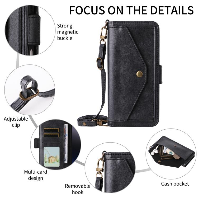For iPhone Air Multi-card Slots Crossbody Cowhide Leather Phone Case(Black) - iPhone Air Cases by buy2fix | Online Shopping UK | buy2fix