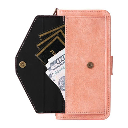 For iPhone Air Multi-card Slots Crossbody Cowhide Leather Phone Case(Pink) - iPhone Air Cases by buy2fix | Online Shopping UK | buy2fix