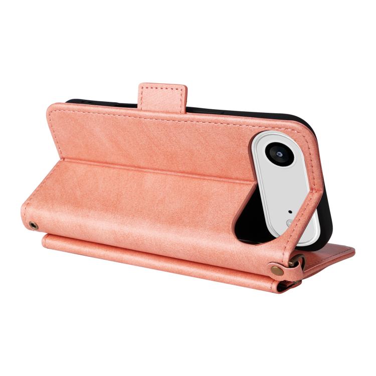 For iPhone Air Multi-card Slots Crossbody Cowhide Leather Phone Case(Pink) - iPhone Air Cases by buy2fix | Online Shopping UK | buy2fix