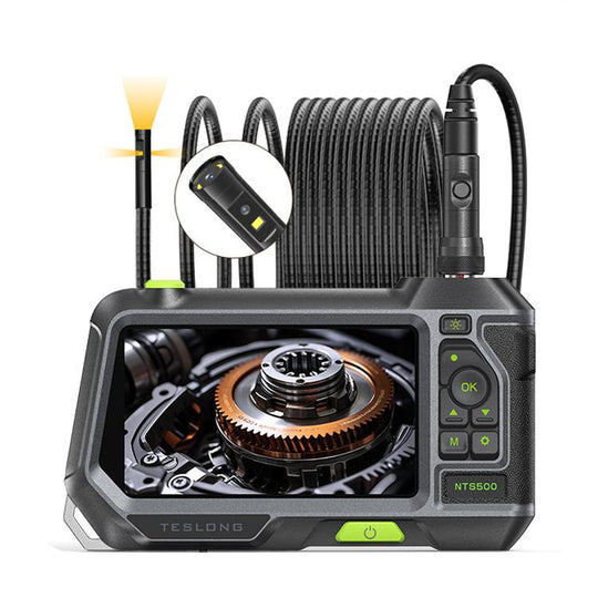 TESLONG NTS500 Industrial Pipeline Endoscope with 5 inch HD Screen, Model:8mm Triple Lens / 5m
