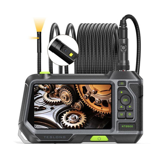 TESLONG NTS500 Industrial Pipeline Endoscope with 5 inch HD Screen, Model:Rotating 8.5mm Dual Lens / 5m