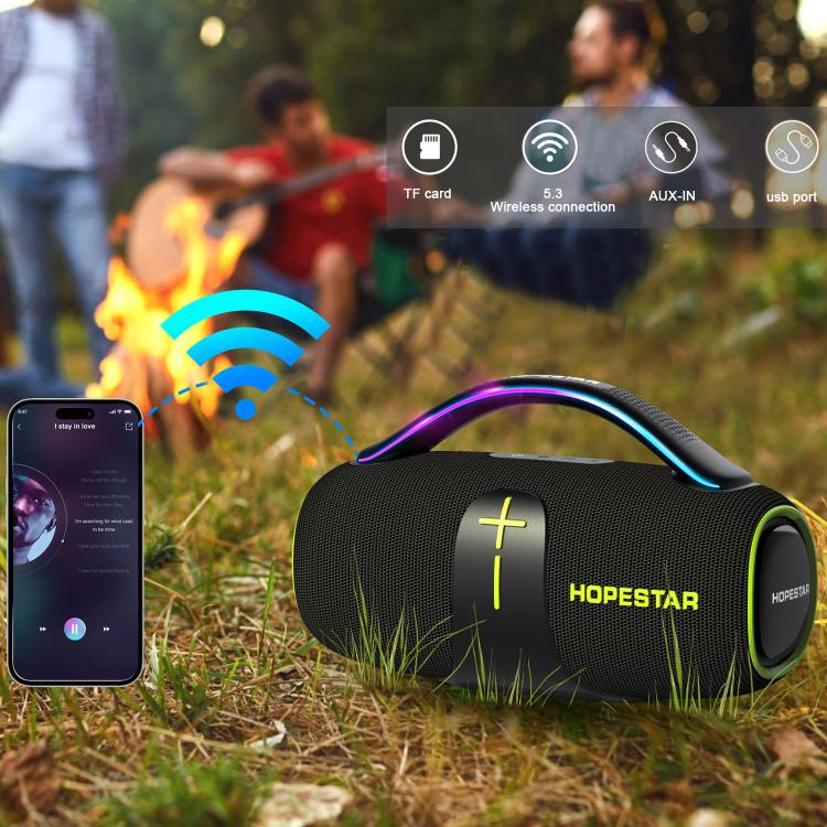 HOPESTAR H85 70W Outdoor Portable Waterproof Bluetooth Speaker, Support TF / AUX / USB(Dark Green) - Waterproof Speaker by HOPESTAR | Online Shopping UK | buy2fix