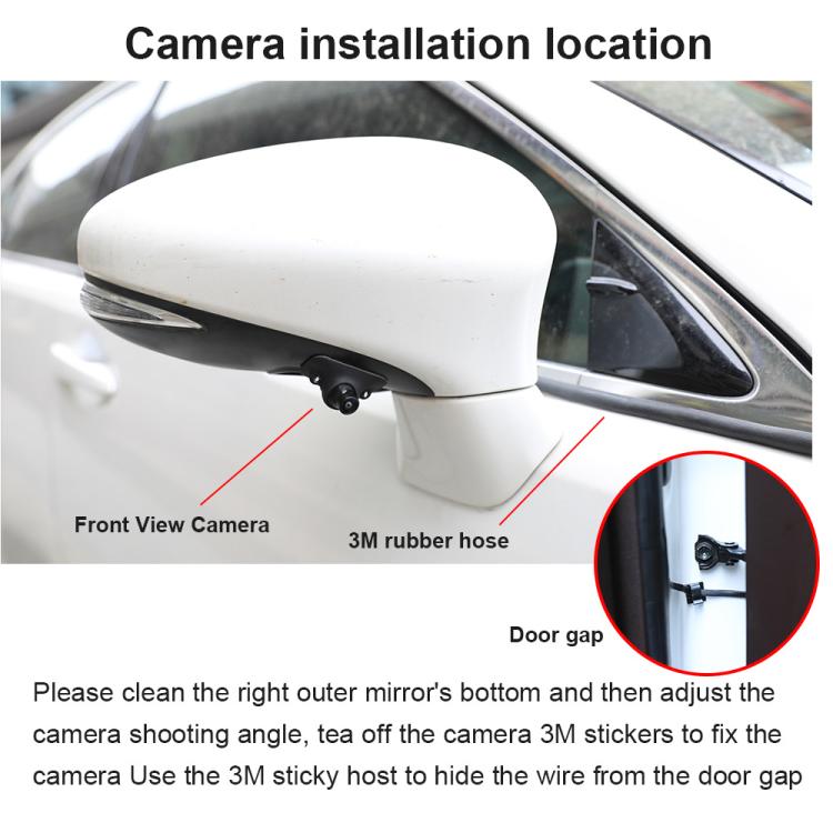 1080P 5 inch HD Display Screen Side Front Blind Spot Camera Image Assistance System Kit(Black) - Rear View Cameras by buy2fix | Online Shopping UK | buy2fix
