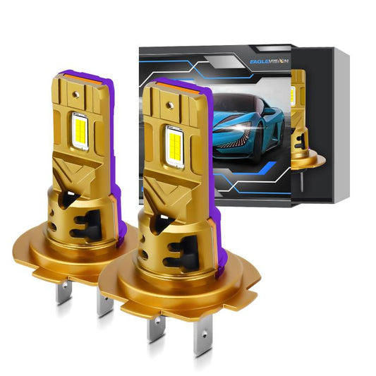 H7 1 Pair 35W 3500LM 6500K Car LED Headlight Bulb(Yellow Purple) - LED Headlamps by buy2fix | Online Shopping UK | buy2fix