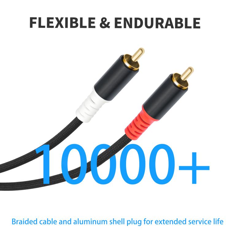 2 RCA Male to 2 RCA Male Audio Cable, Length:3m(Black) - RCA Cable by buy2fix | Online Shopping UK | buy2fix