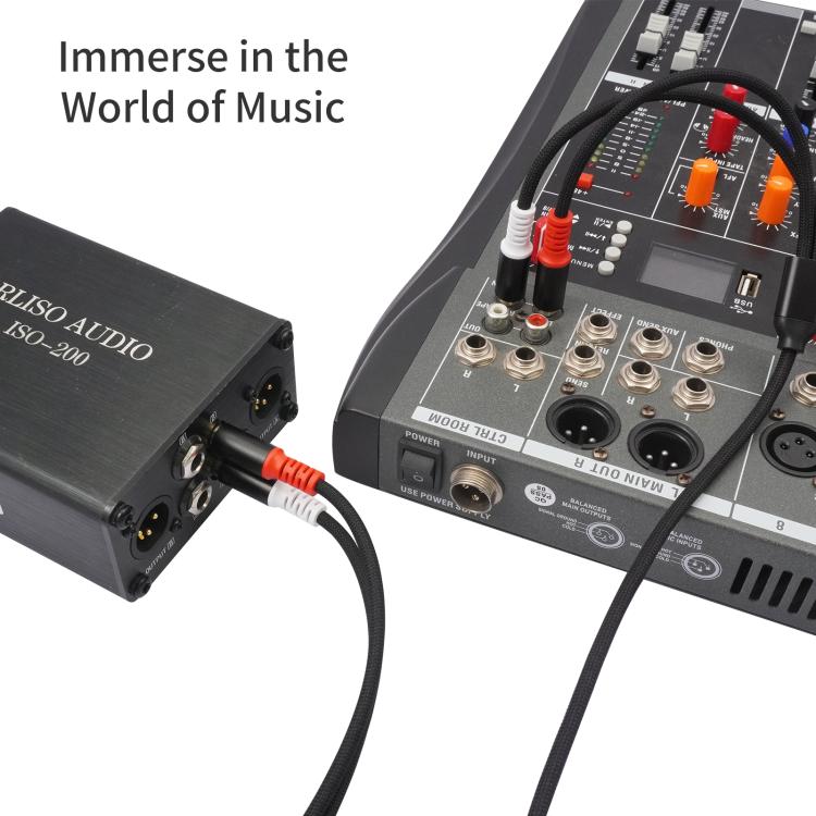 2 RCA Male to 2 RCA Male Audio Cable, Length:7.6m(Black) - RCA Cable by buy2fix | Online Shopping UK | buy2fix