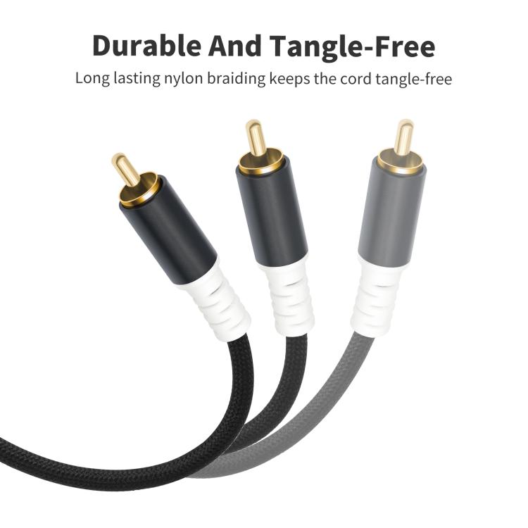 2 RCA Male to 2 RCA Male Audio Cable, Length:7.6m(Black) - RCA Cable by buy2fix | Online Shopping UK | buy2fix