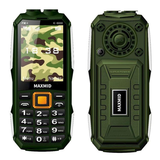 K6000 Keypad Phone, 2.8 inch, LED Flashlight, Big Keyboard, SOS, Network: 2G, Dual SIM, Plug:US Plug(Green) - Others by buy2fix | Online Shopping UK | buy2fix
