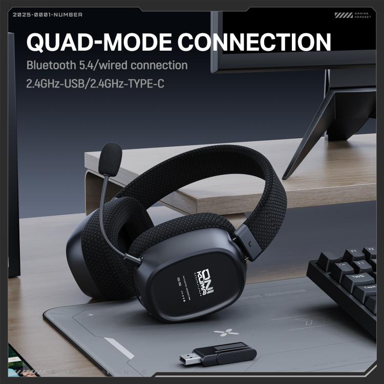 ONIKUMA GT839 Bluetooth 5.4 2.4G Wired E-sports Game Headset(Black) - Multimedia Headset by ONIKUMA | Online Shopping UK | buy2fix