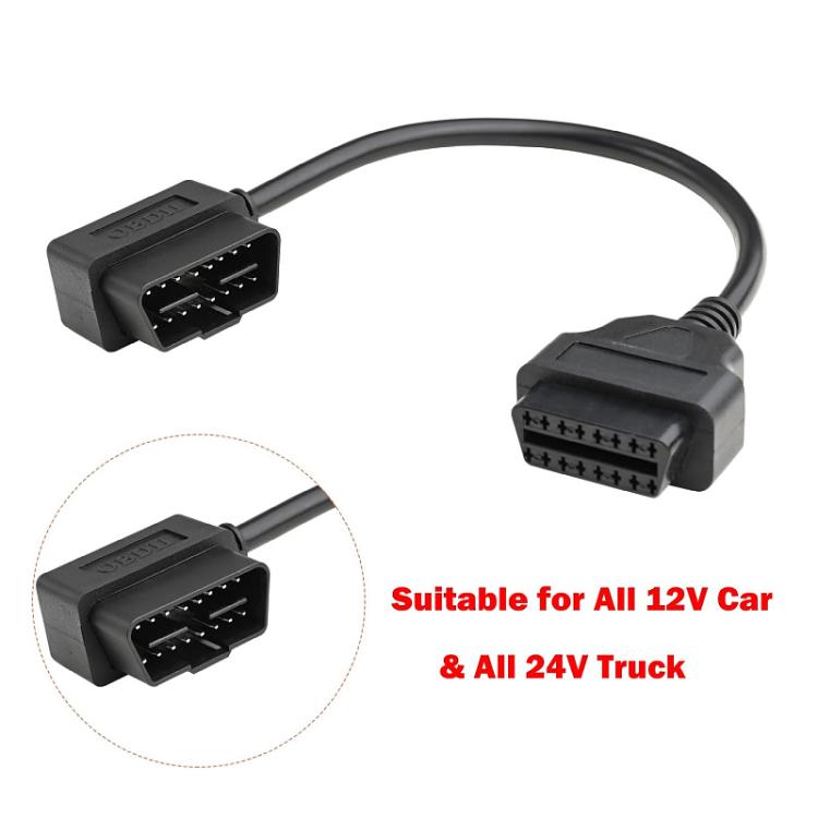 16 Pin Male to OBD2 Female Elbow Connection Cable OBD2 Extension Adapter, Length:30cm - Cables & Connectors by buy2fix | Online Shopping UK | buy2fix