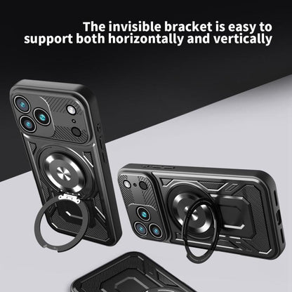 For iPhone 17 Pro Max Armor Rotating Holder MagSafe Phone Case(Black) - iPhone 17 Pro Max Cases by buy2fix | Online Shopping UK | buy2fix