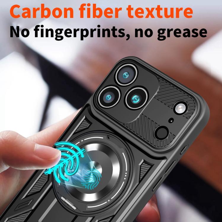 For iPhone 17 Pro Max Armor Rotating Holder MagSafe Phone Case(Black) - iPhone 17 Pro Max Cases by buy2fix | Online Shopping UK | buy2fix