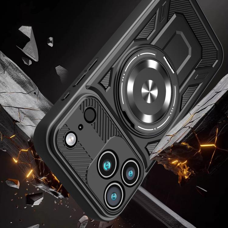 For iPhone 17 Pro Max Armor Rotating Holder MagSafe Phone Case(Grey) - iPhone 17 Pro Max Cases by buy2fix | Online Shopping UK | buy2fix