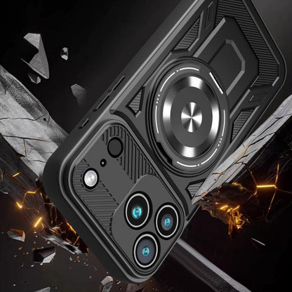 For iPhone 17 Pro Max Armor Rotating Holder MagSafe Phone Case(Purple) - iPhone 17 Pro Max Cases by buy2fix | Online Shopping UK | buy2fix