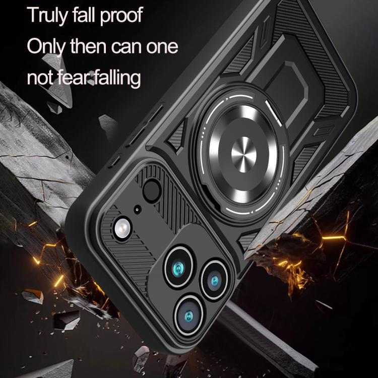 For iPhone 17 Pro Armor Rotating Holder MagSafe Phone Case(Blue) - iPhone 17 Pro Cases by buy2fix | Online Shopping UK | buy2fix