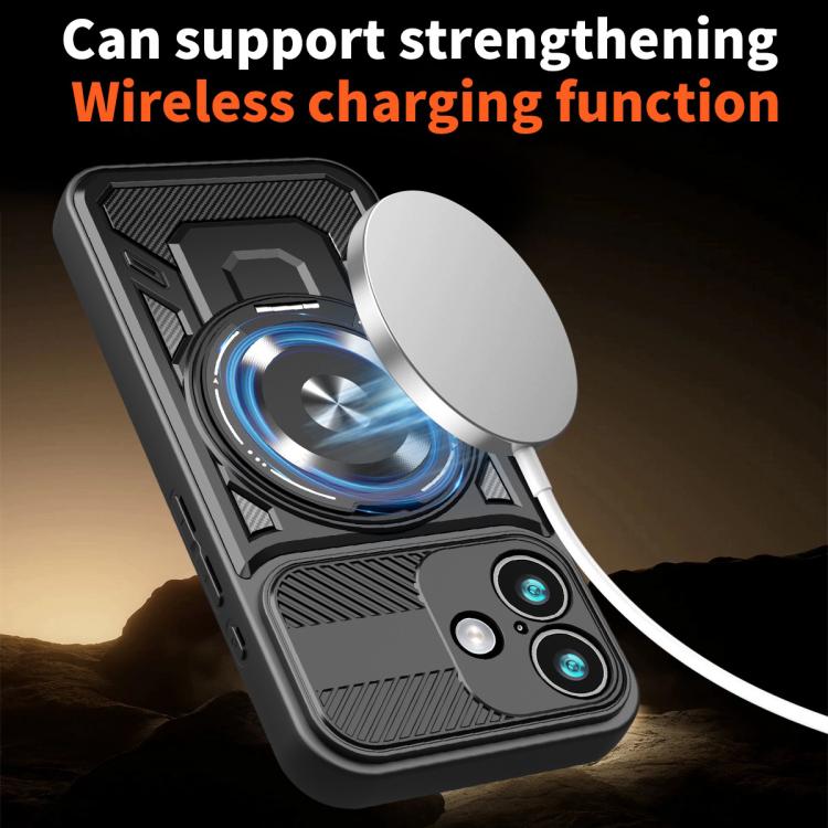 For iPhone 17 Armor Rotating Holder MagSafe Phone Case(Red) - iPhone 17 Cases by buy2fix | Online Shopping UK | buy2fix