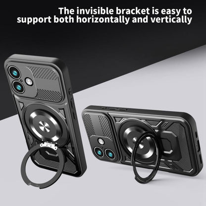 For iPhone 17 Armor Rotating Holder MagSafe Phone Case(Rose Gold) - iPhone 17 Cases by buy2fix | Online Shopping UK | buy2fix