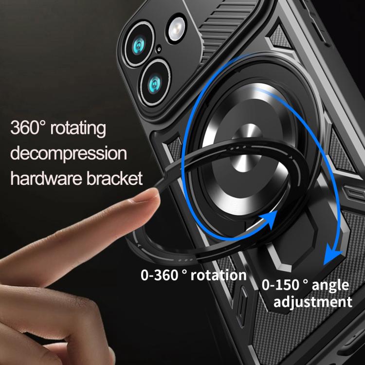 For iPhone 17 Armor Rotating Holder MagSafe Phone Case(Rose Gold) - iPhone 17 Cases by buy2fix | Online Shopping UK | buy2fix