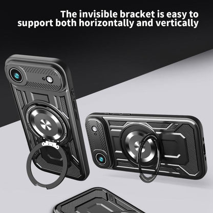 For iPhone Air Armor Rotating Holder MagSafe Phone Case(Grey) - iPhone Air Cases by buy2fix | Online Shopping UK | buy2fix